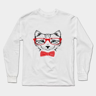 Hipster Cat Long Sleeve T-Shirt